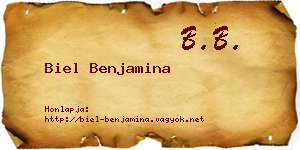Biel Benjamina névjegykártya